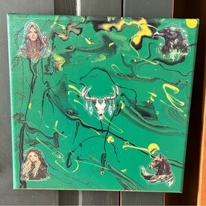 Acrylic Painting “In The Forest” Original One Of A Kind 10x10